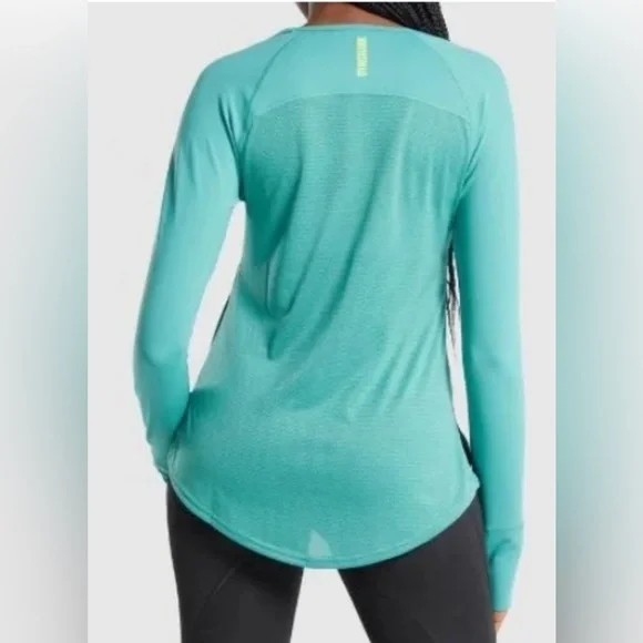 NWOT Gymshark Pulse Long Sleeve Teal - Picture 3 of 16